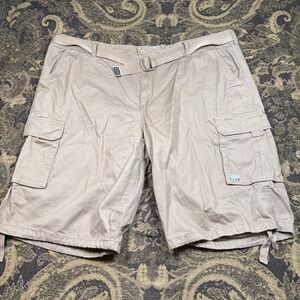 Pro Club Men's Big & Tall Cotton Twill Cargo Khaki Shorts Size 52 Streetwear
